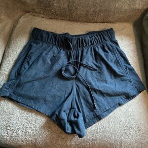 Athleta Women's Blue Heathered Charcoal Athletic Lounge Shorts